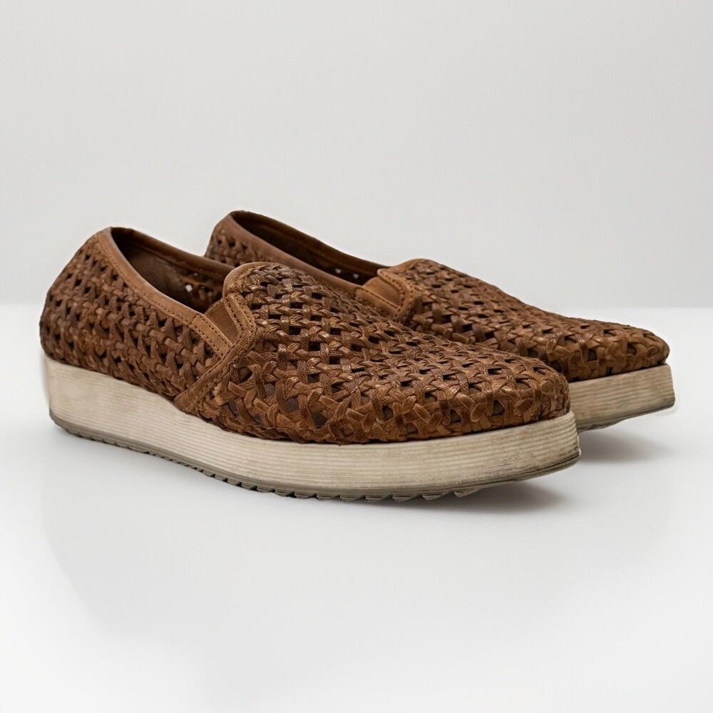 DONNA PIU Women’s Leather Woven hand made SLIP ON LOAFER size 36 - US 7